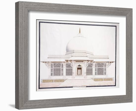 The White Marble Tomb of Seliem Chistie, C. 1815 (Pencil, Pen and Ink, W/C)-null-Framed Giclee Print