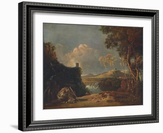 'The White Monk - IV (Italian Landscape, with White Monk)', c1752-Richard Wilson-Framed Giclee Print