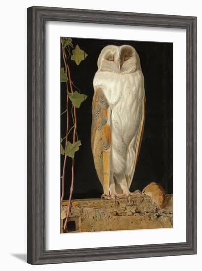 The White Owl: 'Alone and Warming His Five Wits, the White Owl in the Belfry Sits', 1856-William J. Webbe-Framed Giclee Print