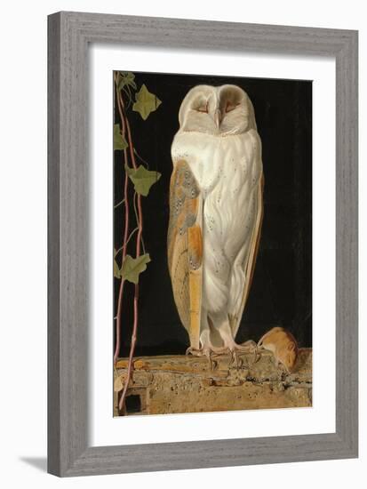 The White Owl: 'Alone and Warming His Five Wits, the White Owl in the Belfry Sits', 1856-William J. Webbe-Framed Giclee Print