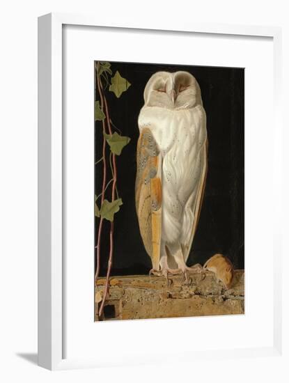 The White Owl: 'Alone and Warming His Five Wits, the White Owl in the Belfry Sits', 1856-William J. Webbe-Framed Giclee Print