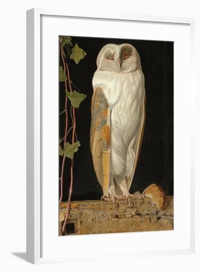 The White Owl: 'Alone and Warming His Five Wits, the White Owl in the Belfry Sits', 1856-William J. Webbe-Framed Giclee Print