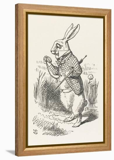 The White Rabbit Checks His Watch-John Tenniel-Framed Premier Image Canvas