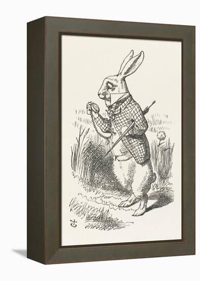 The White Rabbit Checks His Watch-John Tenniel-Framed Premier Image Canvas