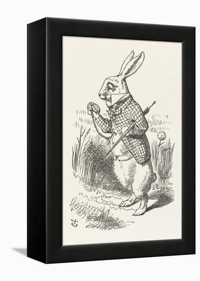 The White Rabbit Checks His Watch-John Tenniel-Framed Premier Image Canvas