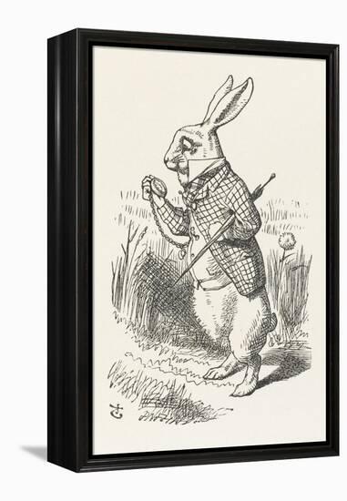 The White Rabbit Checks His Watch-John Tenniel-Framed Premier Image Canvas