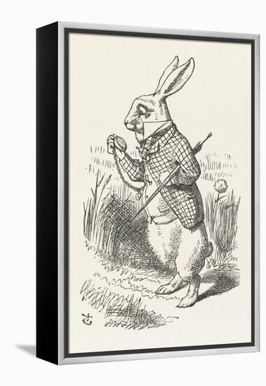 The White Rabbit Checks His Watch-John Tenniel-Framed Premier Image Canvas