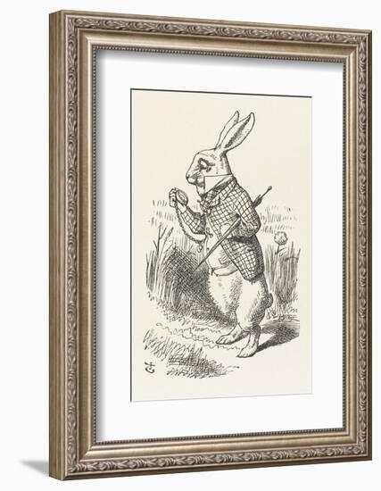 The White Rabbit Checks His Watch-John Tenniel-Framed Photographic Print