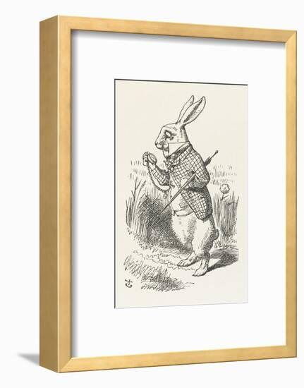 The White Rabbit Checks His Watch-John Tenniel-Framed Photographic Print