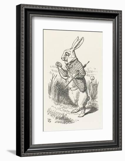 The White Rabbit Checks His Watch-John Tenniel-Framed Photographic Print