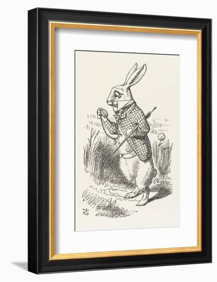 The White Rabbit Checks His Watch-John Tenniel-Framed Photographic Print