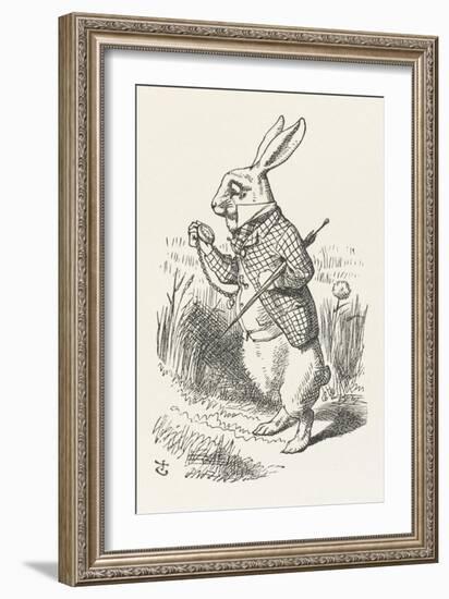 The White Rabbit Checks His Watch-John Tenniel-Framed Premium Photographic Print