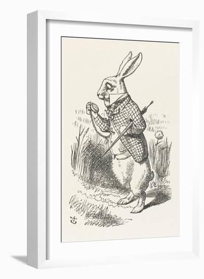 The White Rabbit Checks His Watch-John Tenniel-Framed Premium Photographic Print
