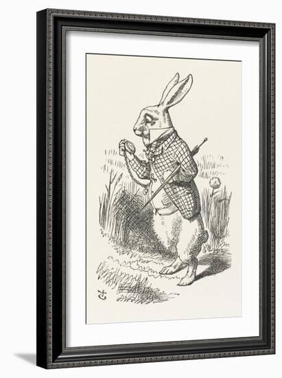 The White Rabbit Checks His Watch-John Tenniel-Framed Premium Photographic Print