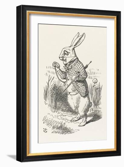 The White Rabbit Checks His Watch-John Tenniel-Framed Premium Photographic Print