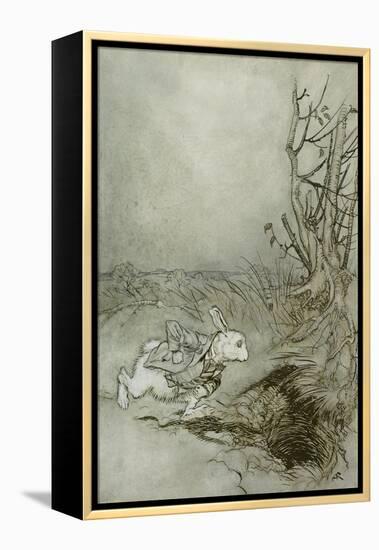 The White Rabbit from 'Alice's Adventures in Wonderland', 1907 (Pen, Ink and W/C on Paper)-Arthur Rackham-Framed Premier Image Canvas