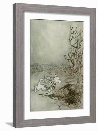 The White Rabbit from 'Alice's Adventures in Wonderland', 1907 (Pen, Ink and W/C on Paper)-Arthur Rackham-Framed Giclee Print
