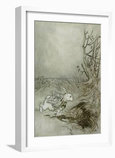 The White Rabbit from 'Alice's Adventures in Wonderland', 1907 (Pen, Ink and W/C on Paper)-Arthur Rackham-Framed Giclee Print