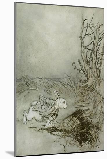 The White Rabbit from 'Alice's Adventures in Wonderland', 1907 (Pen, Ink and W/C on Paper)-Arthur Rackham-Mounted Giclee Print