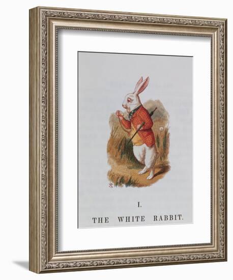 The White Rabbit, Illustration from "Alice in Wonderland"-John Tenniel-Framed Giclee Print