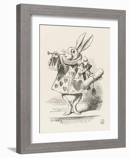 The White Rabbit in Herald's Costume-John Tenniel-Framed Photographic Print