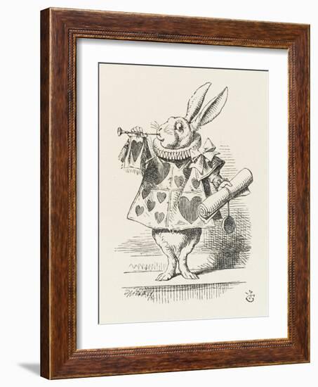 The White Rabbit in Herald's Costume-John Tenniel-Framed Photographic Print