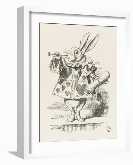 The White Rabbit in Herald's Costume-John Tenniel-Framed Photographic Print