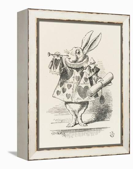 The White Rabbit in Herald's Costume-John Tenniel-Framed Premier Image Canvas