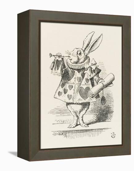 The White Rabbit in Herald's Costume-John Tenniel-Framed Premier Image Canvas