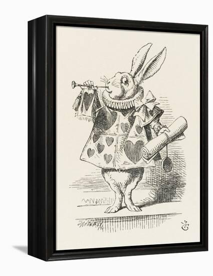 The White Rabbit in Herald's Costume-John Tenniel-Framed Premier Image Canvas