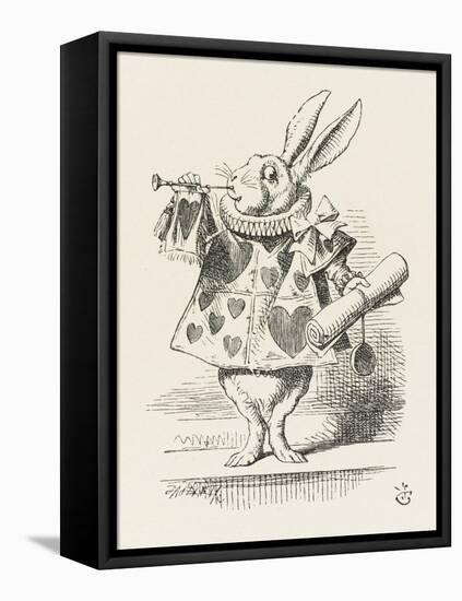 The White Rabbit in Herald's Costume-John Tenniel-Framed Premier Image Canvas