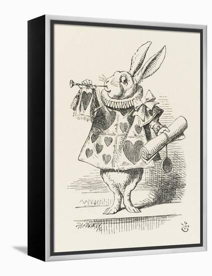 The White Rabbit in Herald's Costume-John Tenniel-Framed Premier Image Canvas