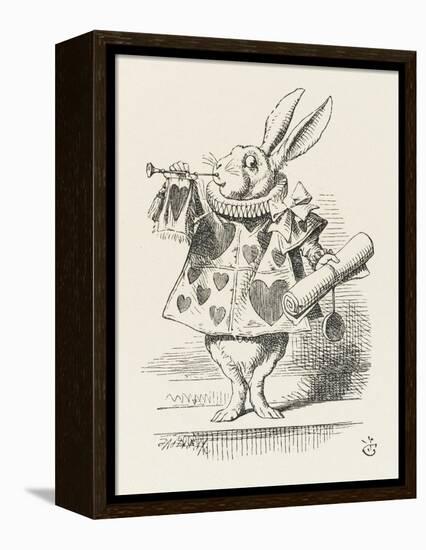 The White Rabbit in Herald's Costume-John Tenniel-Framed Premier Image Canvas