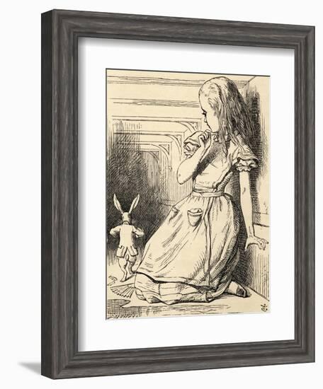 The White Rabbit Is Late, from 'Alice's Adventures in Wonderland' by Lewis Carroll, Published 1891-John Tenniel-Framed Giclee Print