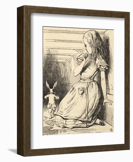 The White Rabbit Is Late, from 'Alice's Adventures in Wonderland' by Lewis Carroll, Published 1891-John Tenniel-Framed Giclee Print