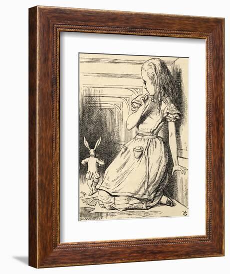 The White Rabbit Is Late, from 'Alice's Adventures in Wonderland' by Lewis Carroll, Published 1891-John Tenniel-Framed Giclee Print