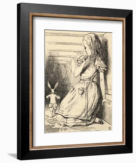 The White Rabbit Is Late, from 'Alice's Adventures in Wonderland' by Lewis Carroll, Published 1891-John Tenniel-Framed Giclee Print