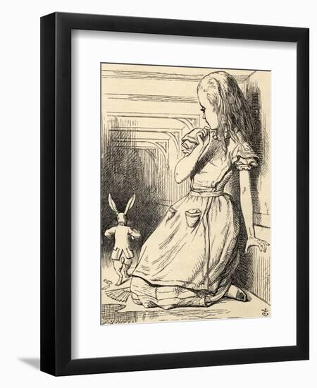 The White Rabbit Is Late, from 'Alice's Adventures in Wonderland' by Lewis Carroll, Published 1891-John Tenniel-Framed Giclee Print