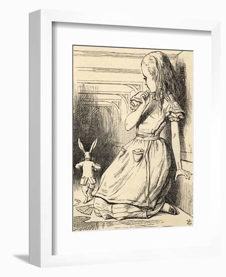 The White Rabbit Is Late, from 'Alice's Adventures in Wonderland' by Lewis Carroll, Published 1891-John Tenniel-Framed Giclee Print