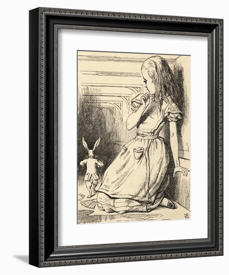The White Rabbit Is Late, from 'Alice's Adventures in Wonderland' by Lewis Carroll, Published 1891-John Tenniel-Framed Giclee Print