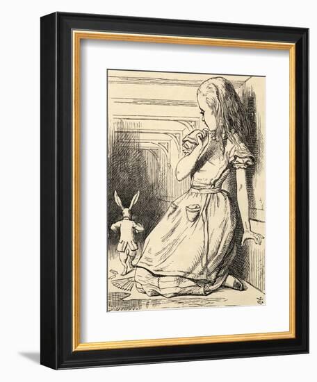 The White Rabbit Is Late, from 'Alice's Adventures in Wonderland' by Lewis Carroll, Published 1891-John Tenniel-Framed Giclee Print