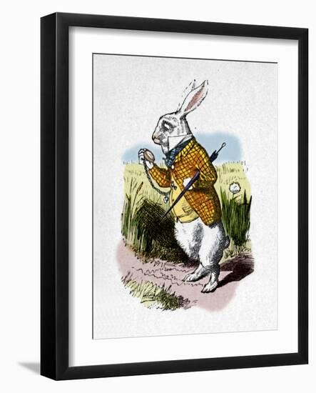 'The White Rabbit with a watch', 1889-John Tenniel-Framed Giclee Print