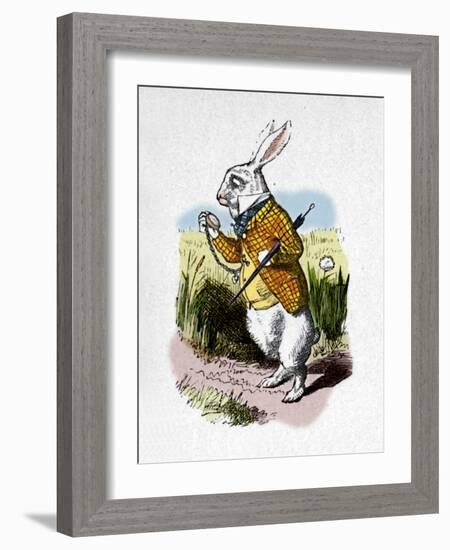 'The White Rabbit with a watch', 1889-John Tenniel-Framed Giclee Print