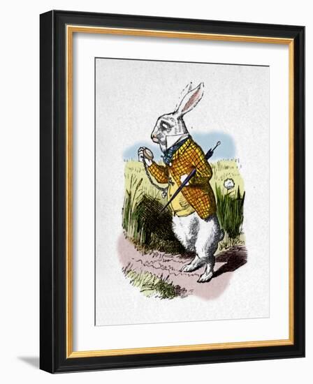 'The White Rabbit with a watch', 1889-John Tenniel-Framed Giclee Print