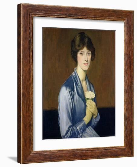 The White Rose (Portrait of a Lady), 1919-William Strang-Framed Giclee Print