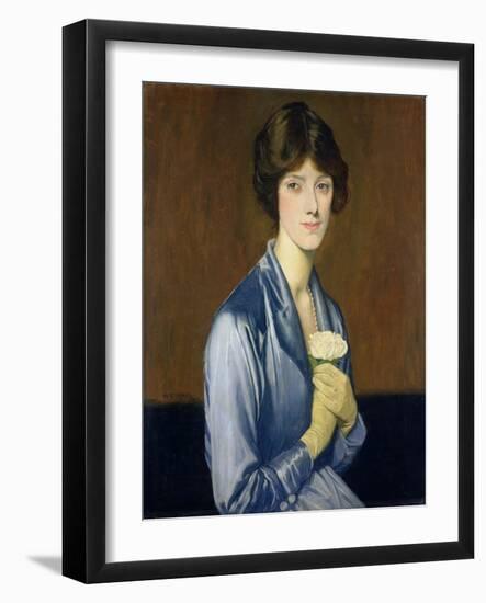 The White Rose (Portrait of a Lady), 1919-William Strang-Framed Giclee Print