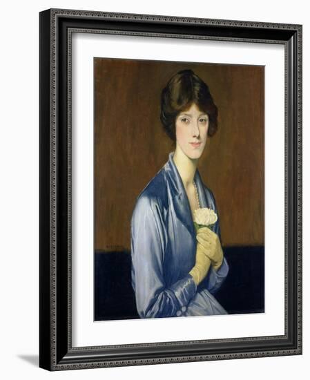The White Rose (Portrait of a Lady), 1919-William Strang-Framed Giclee Print