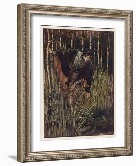 The White Snake-Arthur Rackham-Framed Art Print