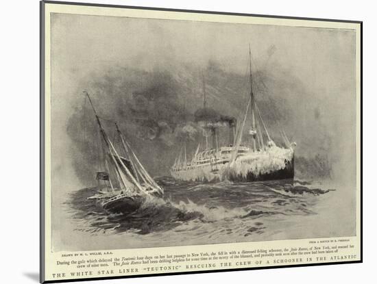 The White Star Liner Teutonic Rescuing the Crew of a Schooner in the Atlantic-William Lionel Wyllie-Mounted Giclee Print