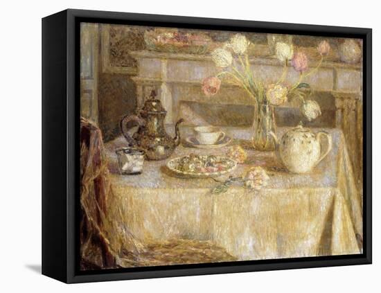 The White Tablecloth; La Nappe Blanche, (Oil on Canvas)-Henri Eugene Augustin Le Sidaner-Framed Premier Image Canvas